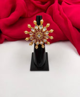 Designer Big Size Adjustable Rotating Bridal Kundan Finger Ring By Gehna Shop Finger rings